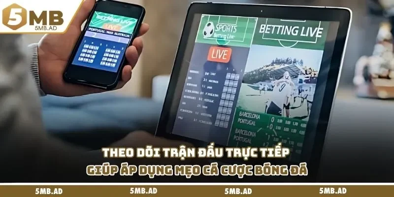 Theo dõi trận đấu trực tiếp giúp áp dụng mẹo cá cược bóng đá